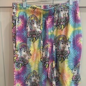 Colorful Unicorn Squad Tie-Dye Pajama Pants